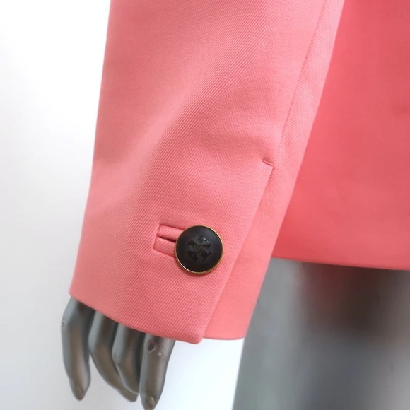 Tory Burch Blazer Salmon Double Weave Cotton Size 12 Three-Button Jacket - Picture 6 of 11